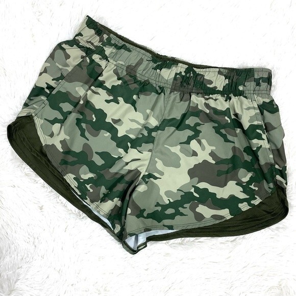 New Athletic Works Core Running  Shorts Green Camo Size Large - Picture 3 of 10